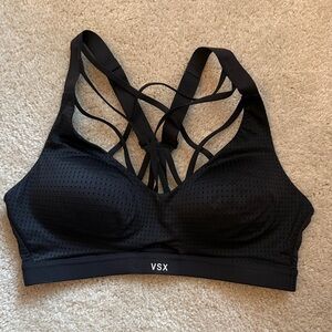 VSX Black Mesh Strappy Sports Bra